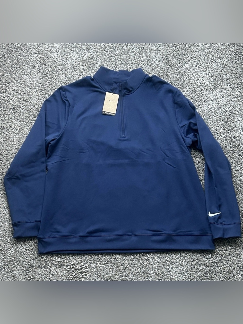 Nike Tour 1/2 Zip Golf Pullover Top Dark Blue Mens Size XL FZ7522-410
